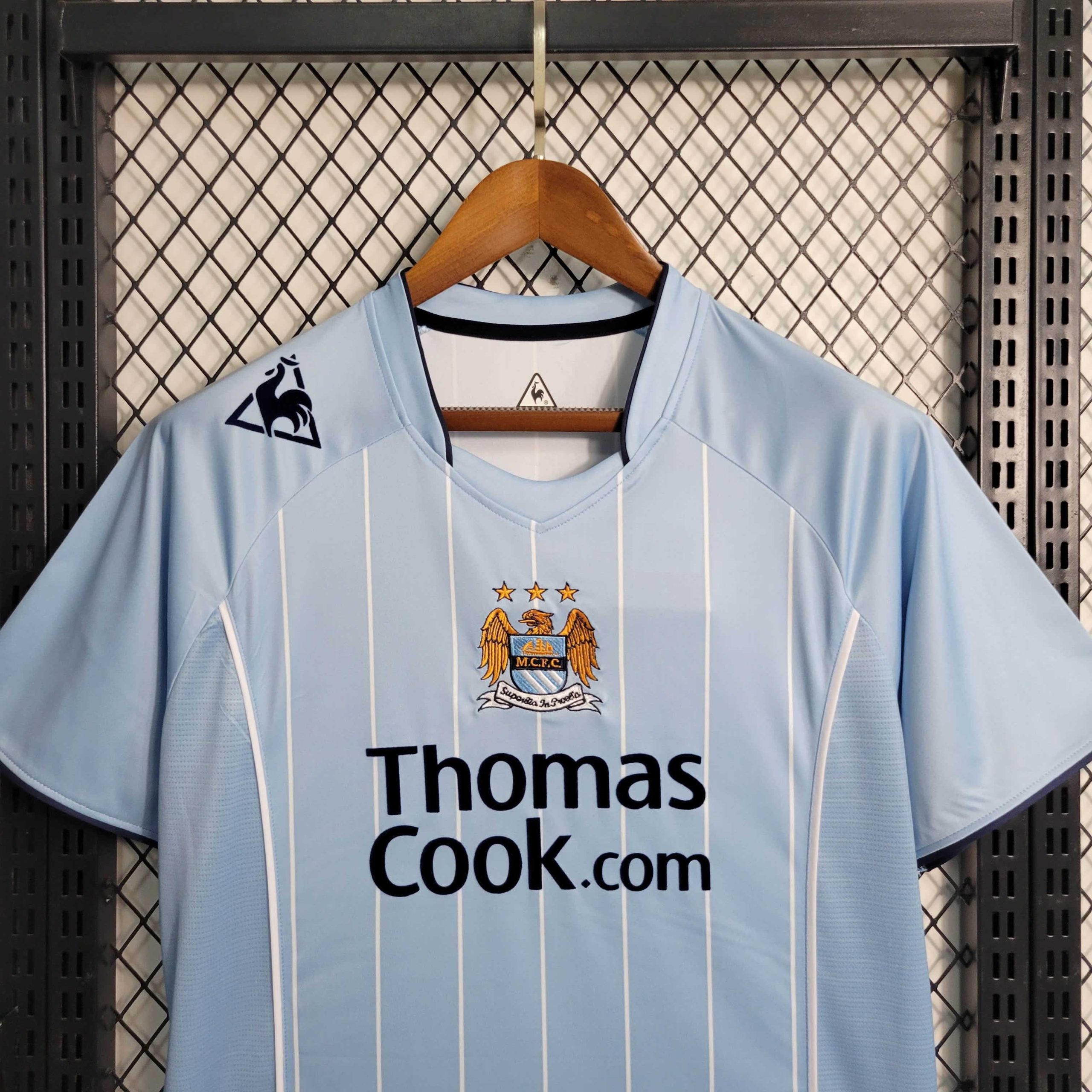 Manchester City Retro Home Football Jersey Shirt 2007/08 - Image 5