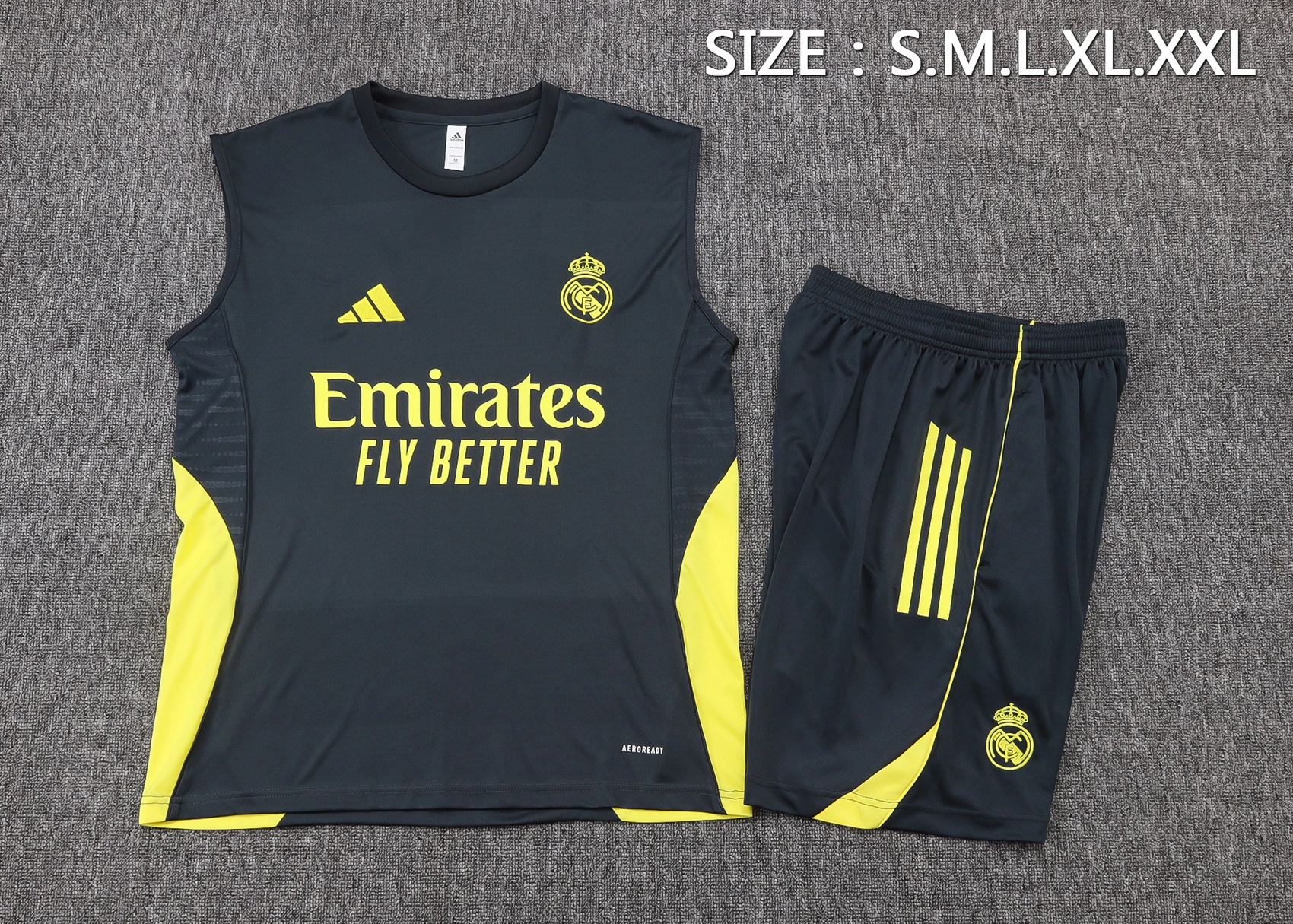 Real Madrid Sleeveless Training Kit Gray 2025/26 - Image 2