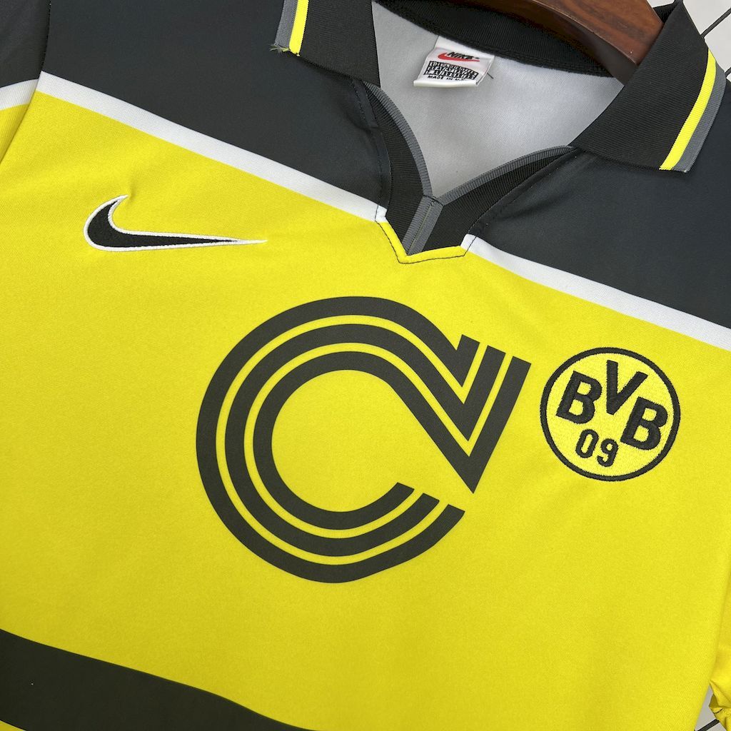 Borussia Dortmund Retro Jersey Home Soccer Shirt 1996/97 - Image 4