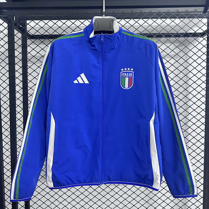 Italy Reversible Double-Sides Windbreaker Jacket Blue&White 2025 - Image 2