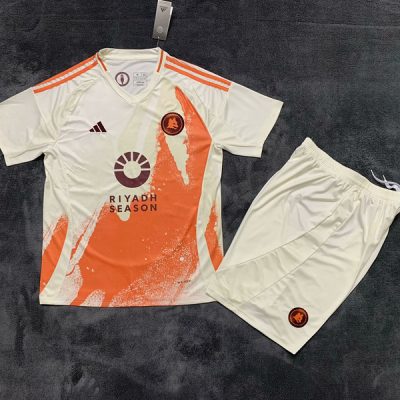 Roma Soccer Jersey Away Kids Kit Jersey+Shorts 2024/25
