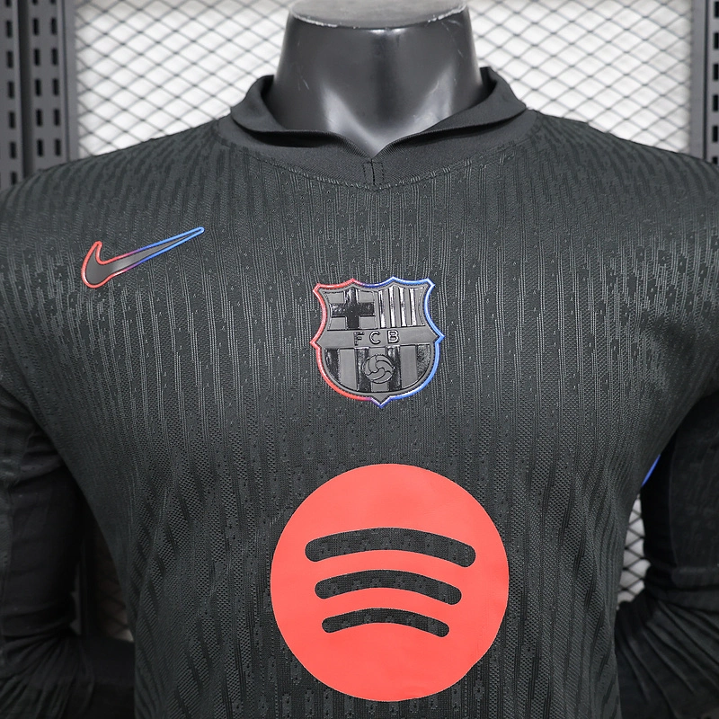 Barcelona Away Soccer Jersey Long Sleeve2024/25 - Spotify Logo Without Text - Image 3
