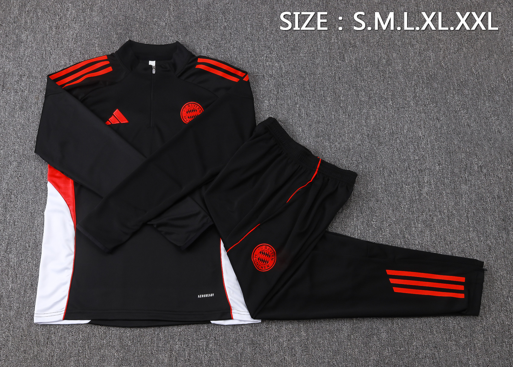 Bayern Munich Training Kit (Sweatshirt+Pants) Black 2025/26 - Image 2