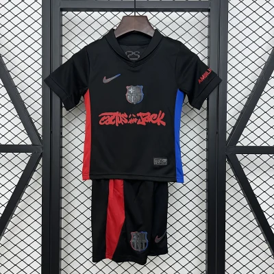 Barcelona Away x Travis Scott Soccer Kids Kit Jersey+Shorts 2024/25
