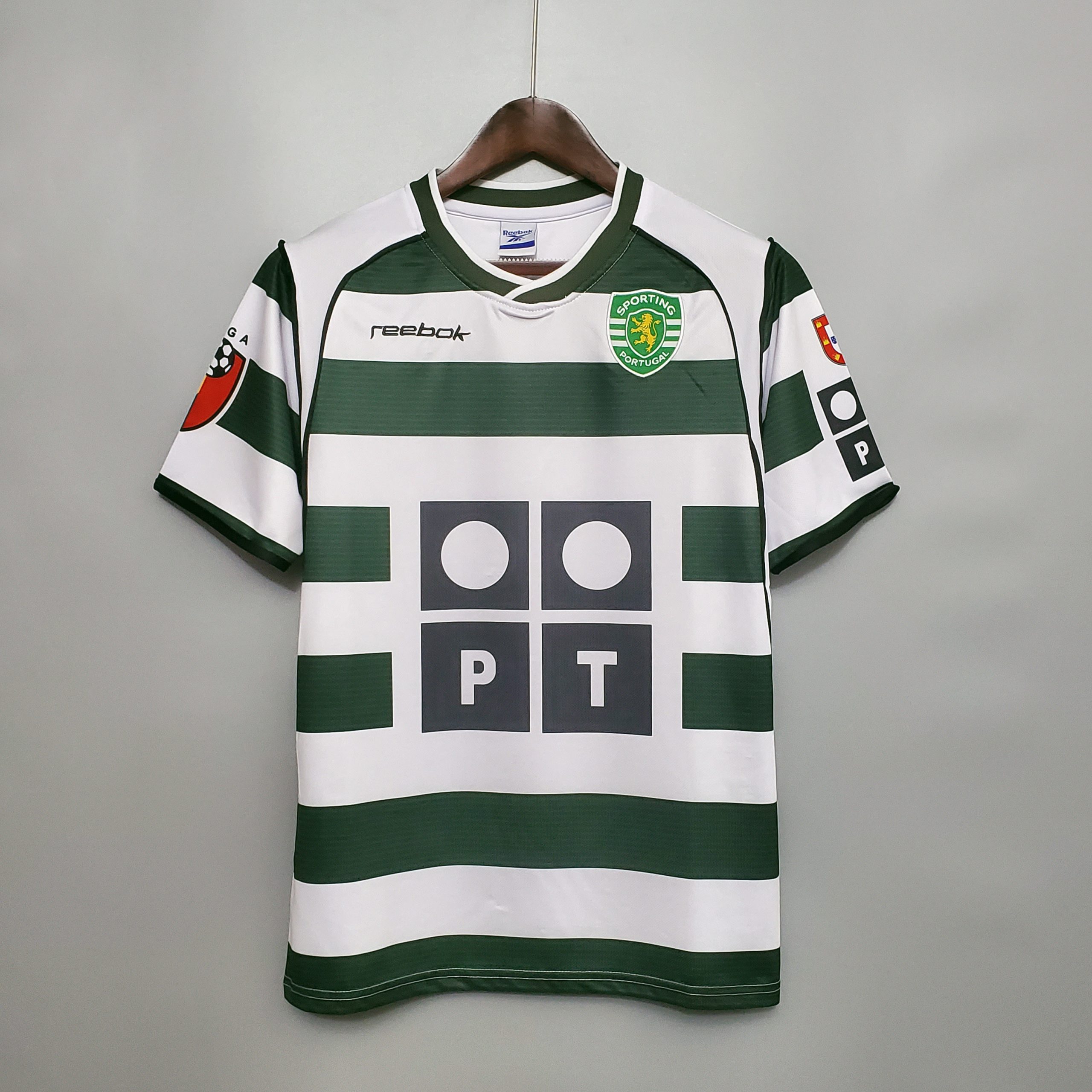 Sporting CP Retro Soccer Jersey Home Custom Shirt 2001/03