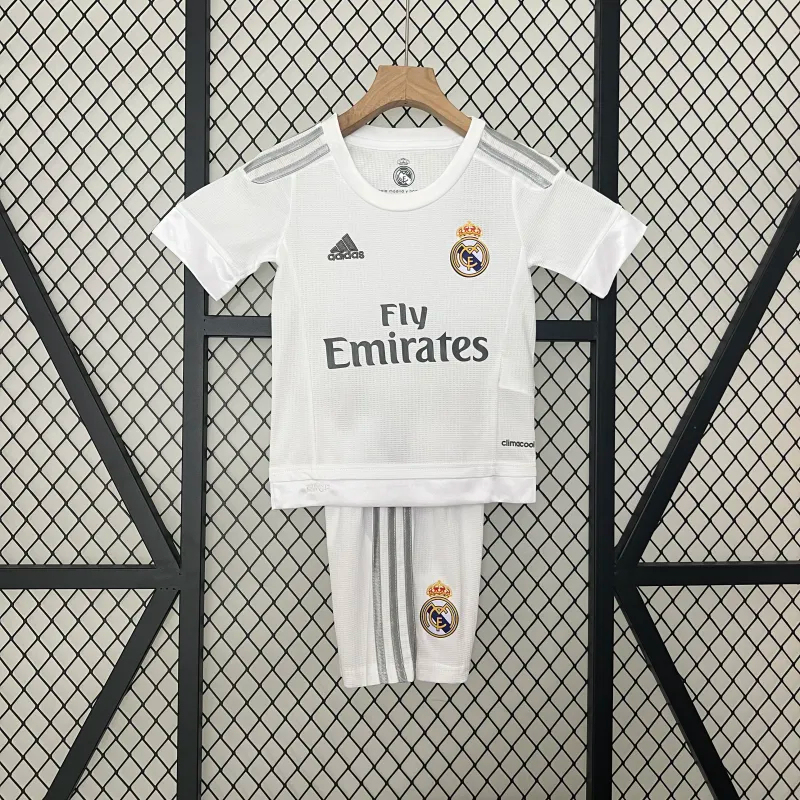 Real Madrid Retro Jersey Home Kids Kit Jersey+Shorts 2015/16