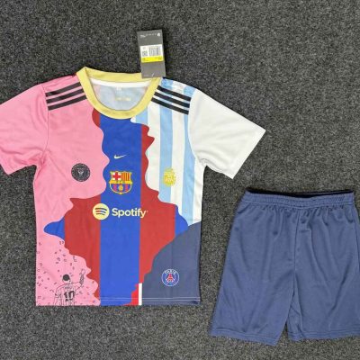 Messi Commemorative Edition Kids Kit Jersey+Shorts 2025/26 - All Club Mix