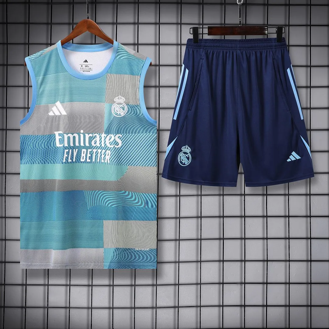 Real Madrid Sleeveless Training Kit Light Blue 2025/26