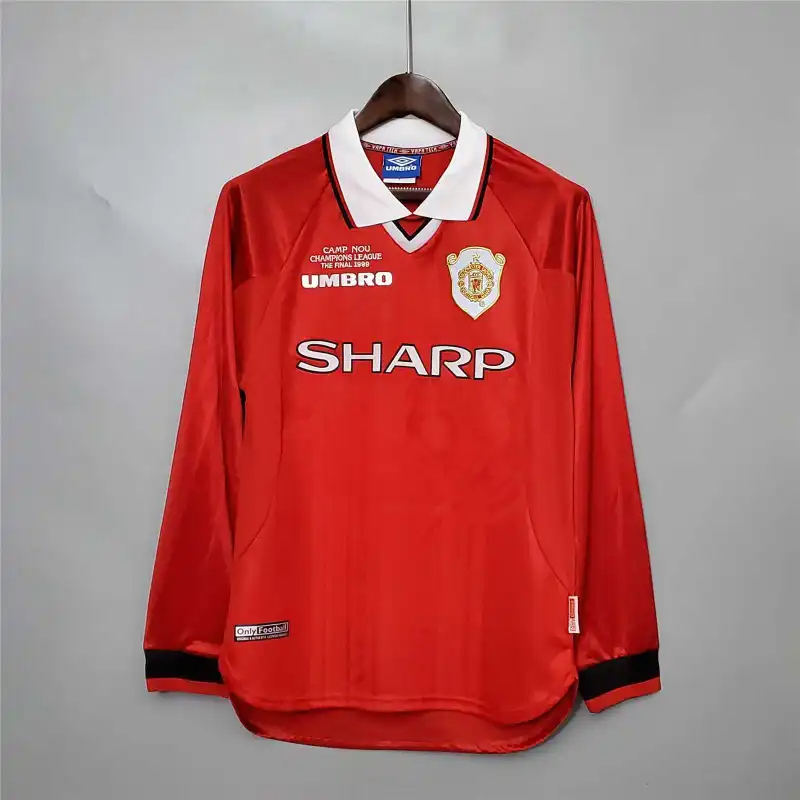 Manchester United Retro Home Long Sleeve Football Jersey Shirt 1999/00