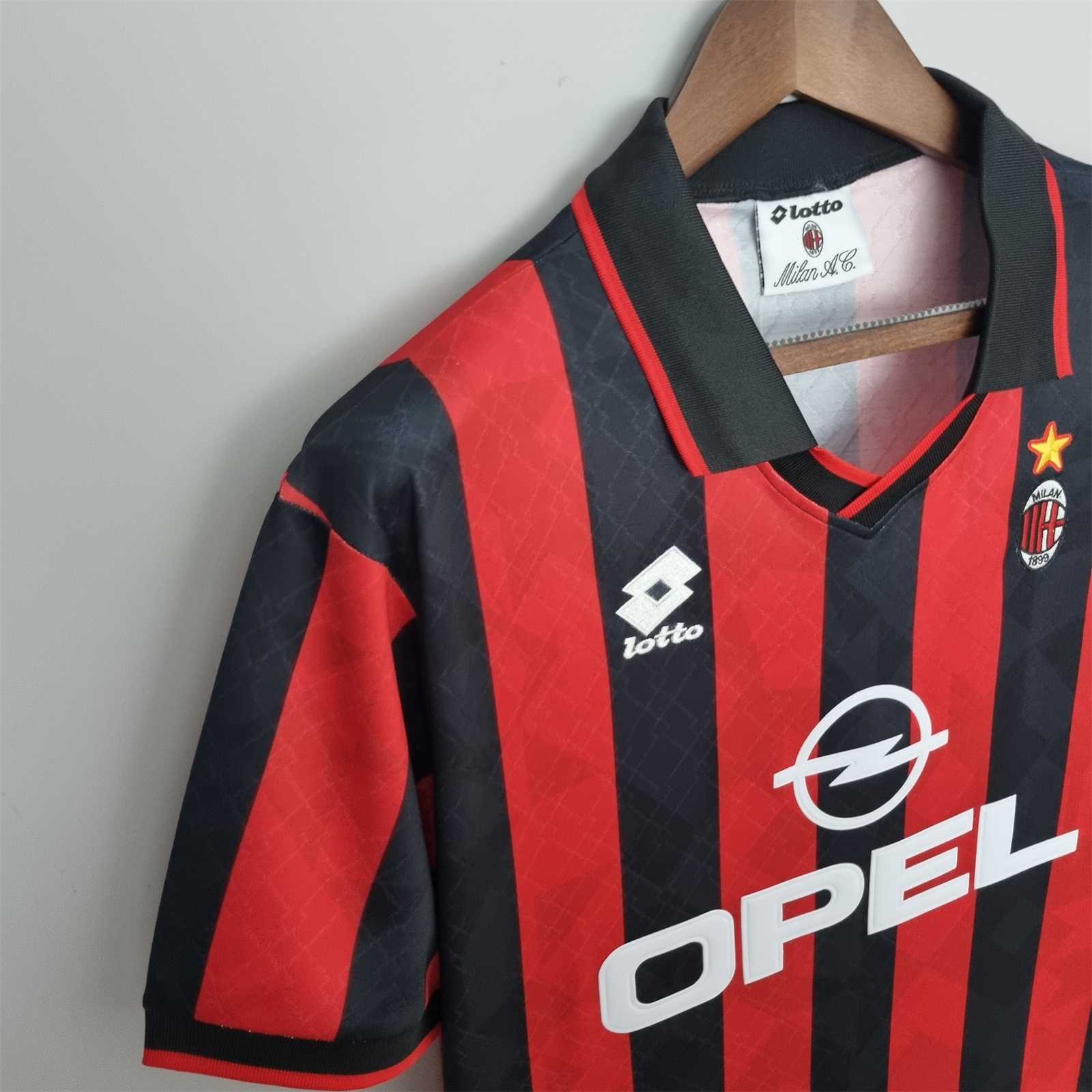 Maldini #3 AC Milan Retro Soccer Jersey Home Shirt 1995/96 - Image 3