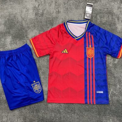 Spain Home Football Uniform Kids Kit Jersey+Shorts 2025