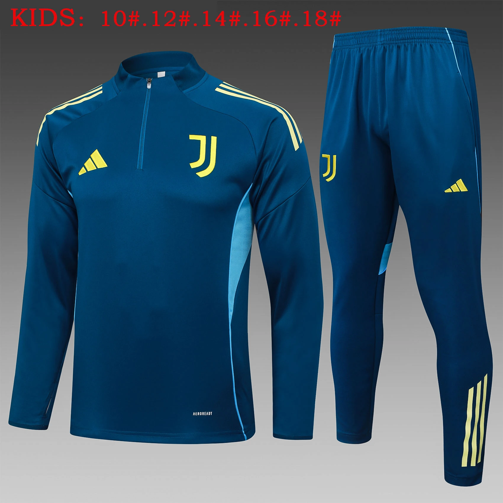 Kids Juventus Training Kit (Sweatshirt+Pants) Indigo Blue 2025/26