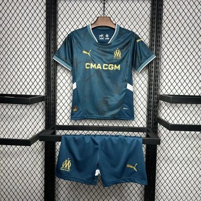 Marseille Soccer Jersey Away Kids Kit Jerseys+Shorts 2024/25