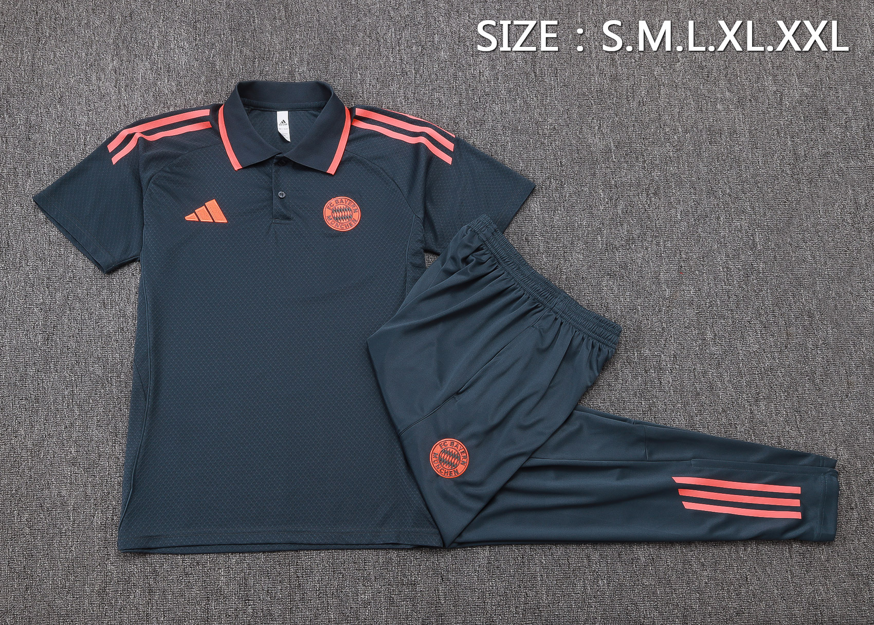 Bayern Munich Training Kit (Polo+Pants) Dark Grey 2025/26 - Image 2