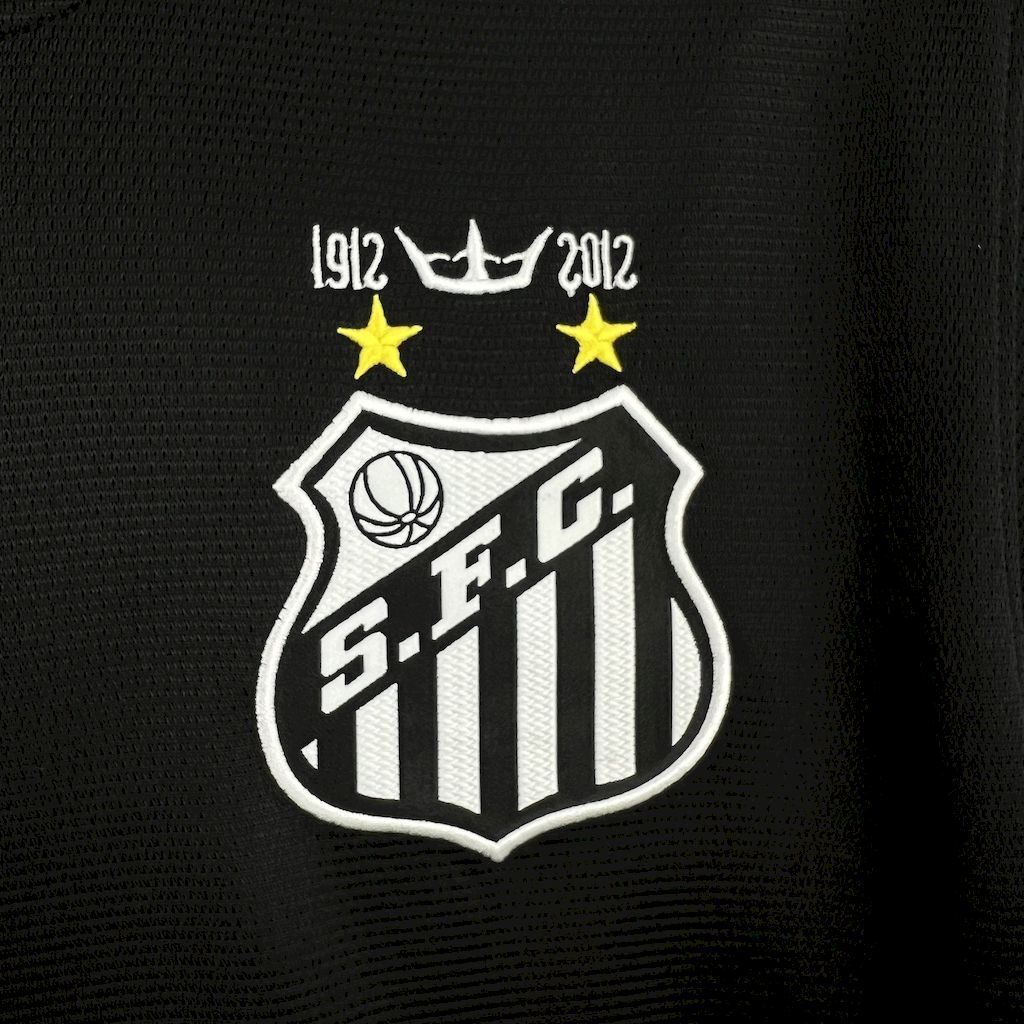 Santos FC Retro Soccer Jersey Black Edition Custom Shirt 2012 - Image 4