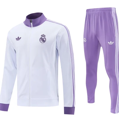 Real Madrid Training Kit (Jacket+Pants) White&Purple 2025/26