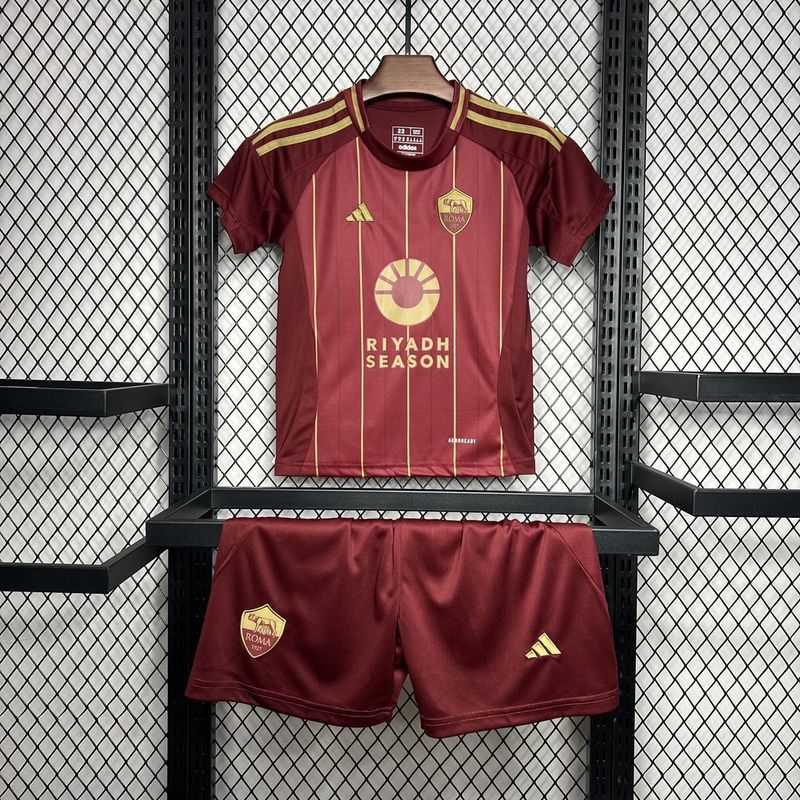 Roma Soccer Jersey Home Kids Kit Jersey+Shorts 2024/25