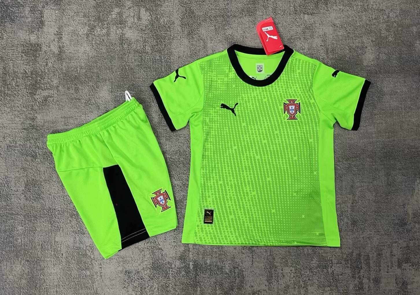 Portugal Goalkeeper Football Uniform Kids Kit Jersey+Shorts 2025