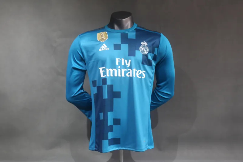 Real Madrid Retro Jersey Third Away Long Sleeve Soccer Shirt 2017/18