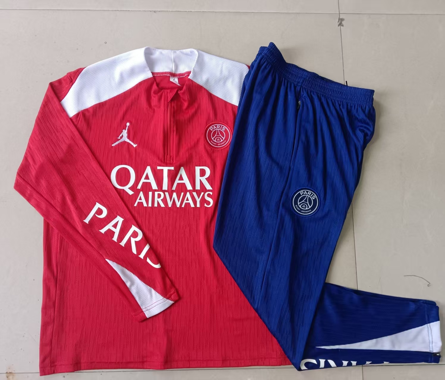 Kids PSG Training Kit (Sweatshirt+Pants) Red 2025/26 - Player Version - Image 2