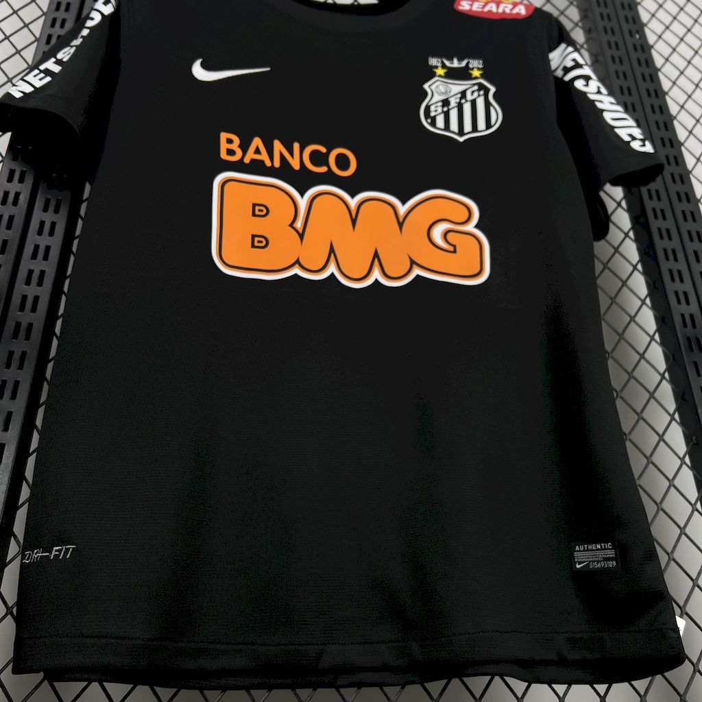 Santos FC Retro Soccer Jersey Black Edition Custom Shirt 2012 - Image 3