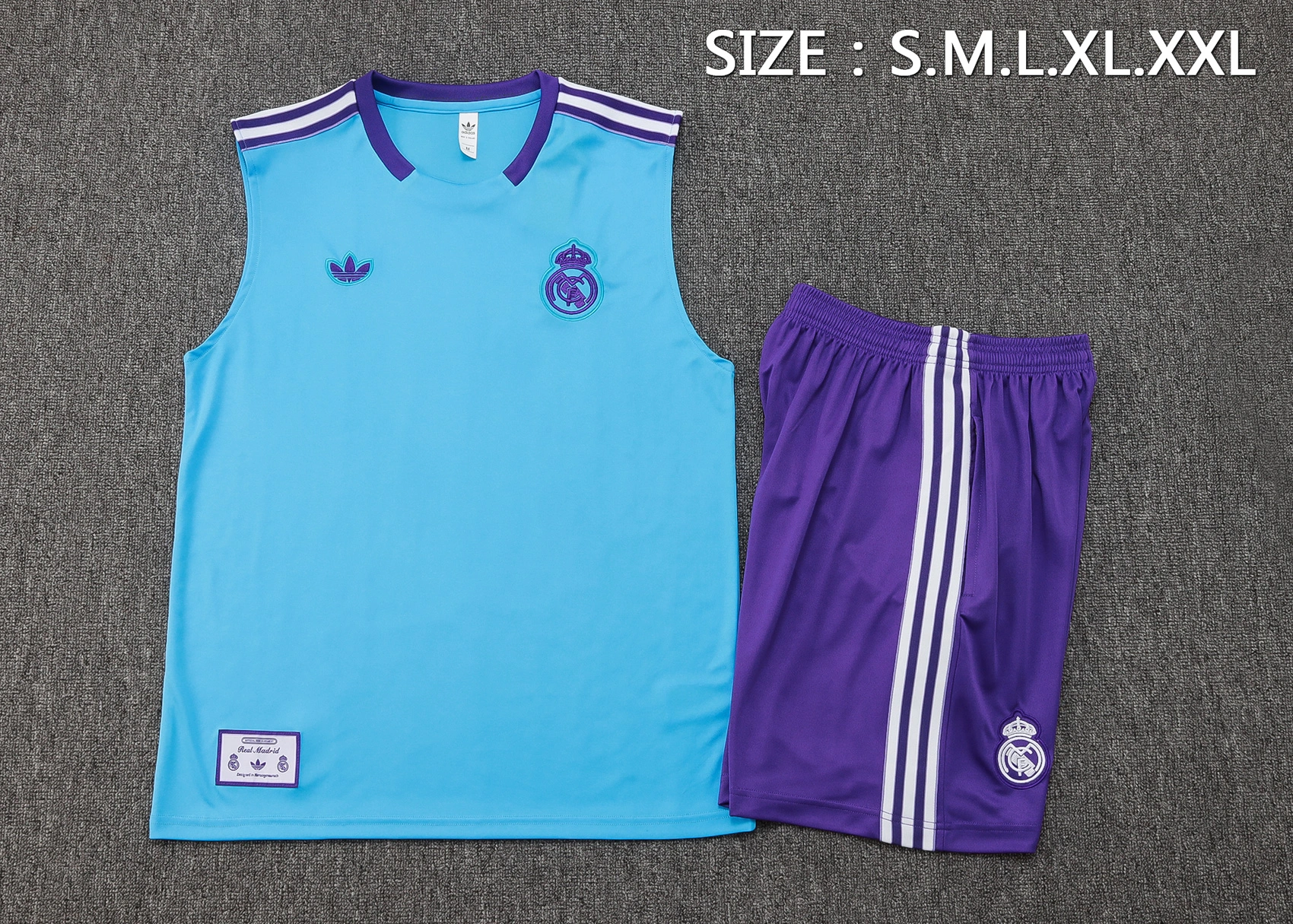 Real Madrid Sleeveless Training Kit Blue 2025/26 - Image 3