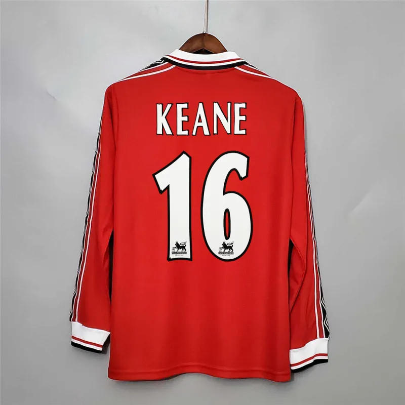 Manchester United Retro Home Long Sleeve Football Jersey Shirt 1998/99 - Image 3