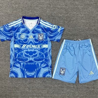 Tigres UANL Soccer Jersey Away Kids Kit Jersey+Shorts 2025/26