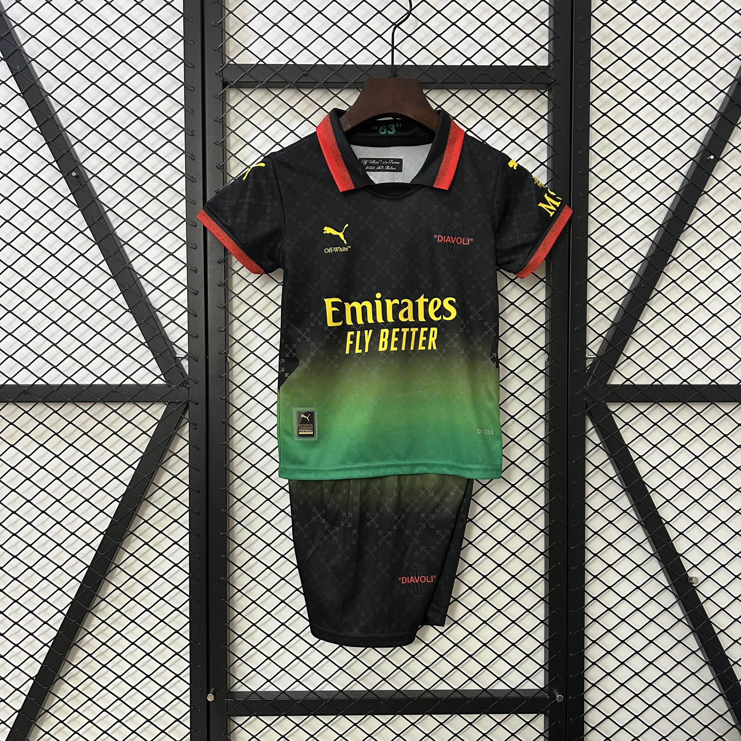 AC Milan Soccer Jersey Fourth Away Kids Kit Jersey+Shorts 2024/25