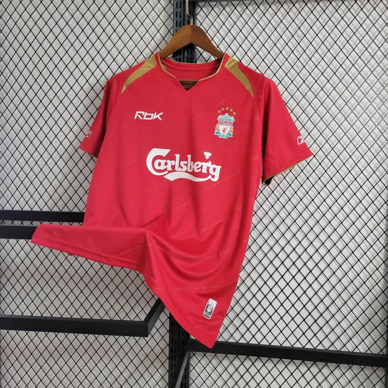 Liverpool Retro Football Jersey Home Custom Shirt 2005/06 - Image 6
