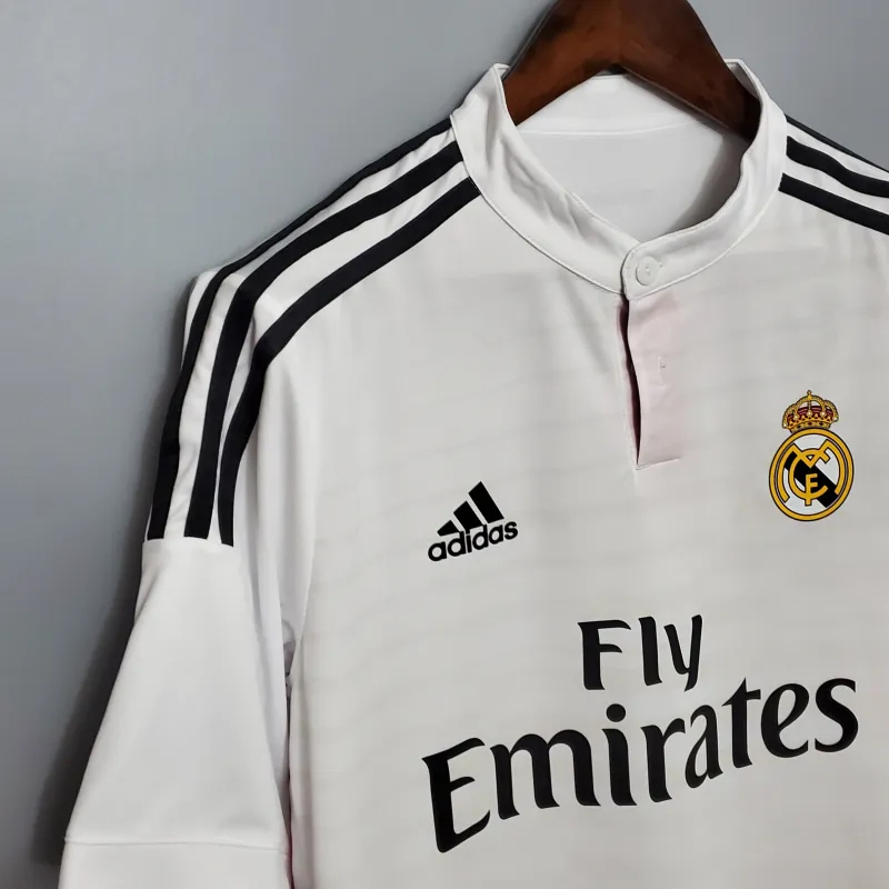 Real Madrid Retro Jersey Home Custom Soccer Shirt 2014/15 - Image 5