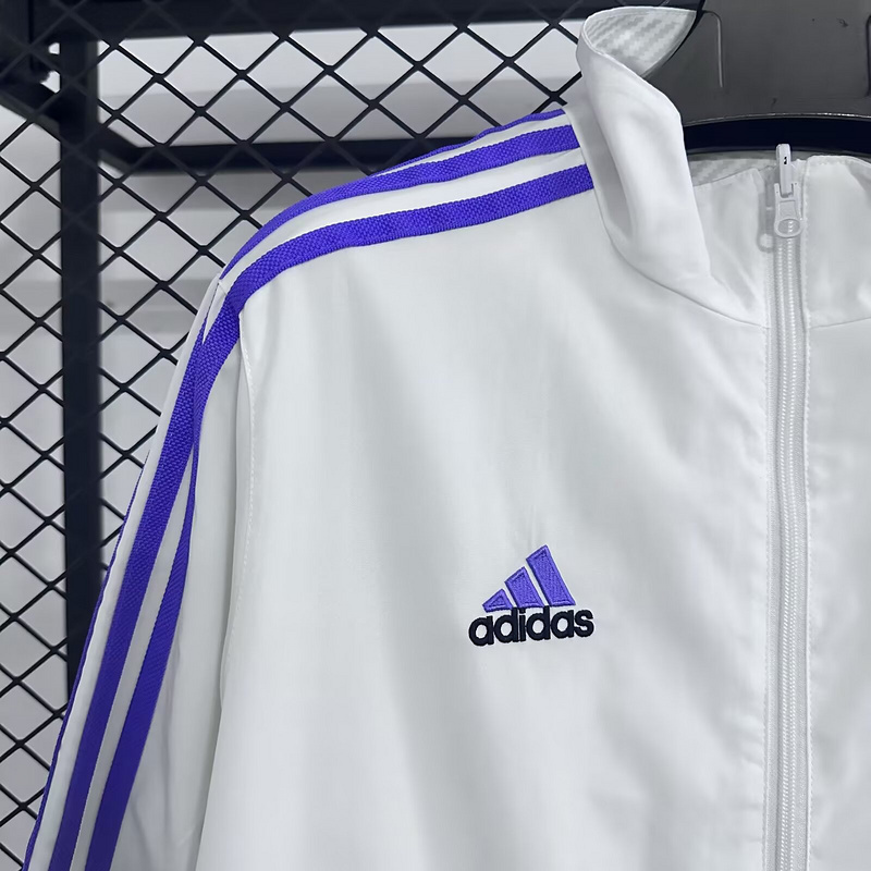 Real Madrid Reversible Double-Sides Windbreaker Jacket White&Gray 2025-26 - Image 4