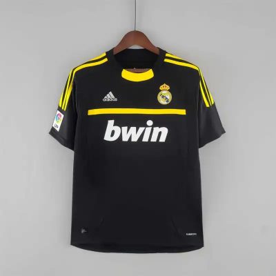 Real Madrid Retro Jersey Away Goalkeeper Black Soccer Custom Shirt 2011/12