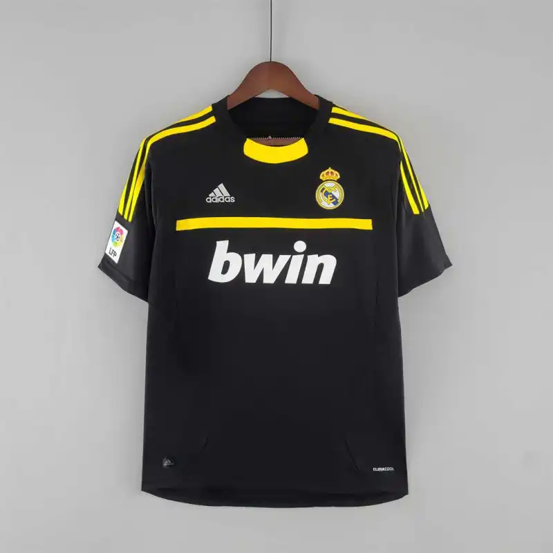 Real Madrid Retro Jersey Away Goalkeeper Black Soccer Custom Shirt 2011/12