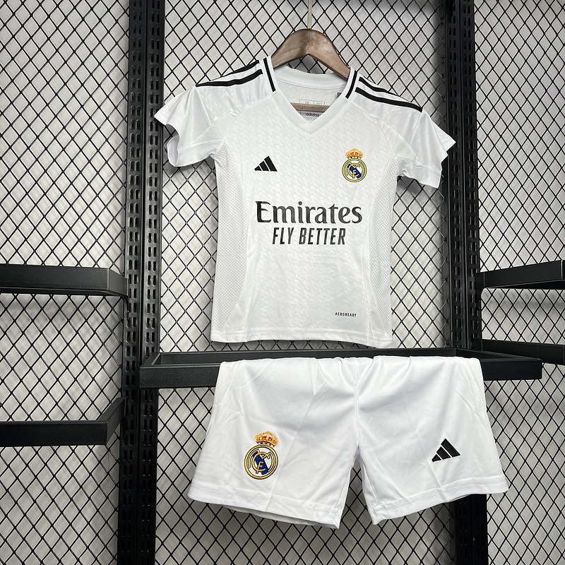 Real Madrid Home Soccer Uniform Kids Kit Jersey+Shorts 2024/25 - Image 5