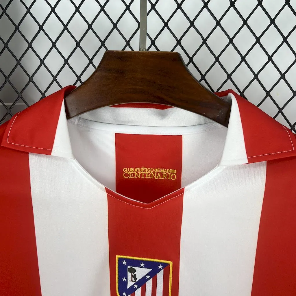 Atletico Madrid Retro Soccer Jersey Home Shirt 2003-04 - Image 5