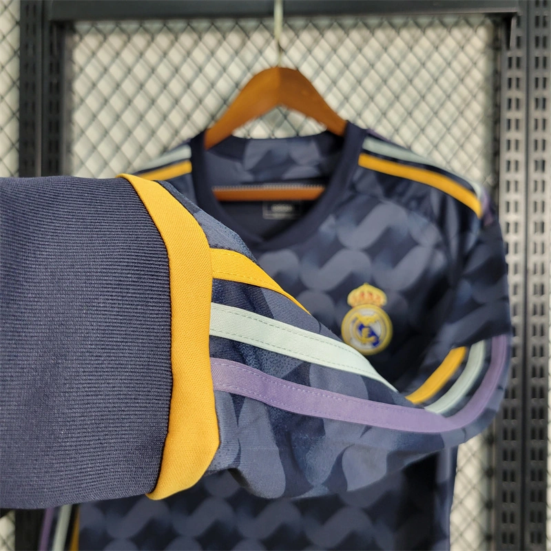 Real Madrid Soccer Jersey Away Long Sleeve Custom Shirt 2023/24 - Image 3