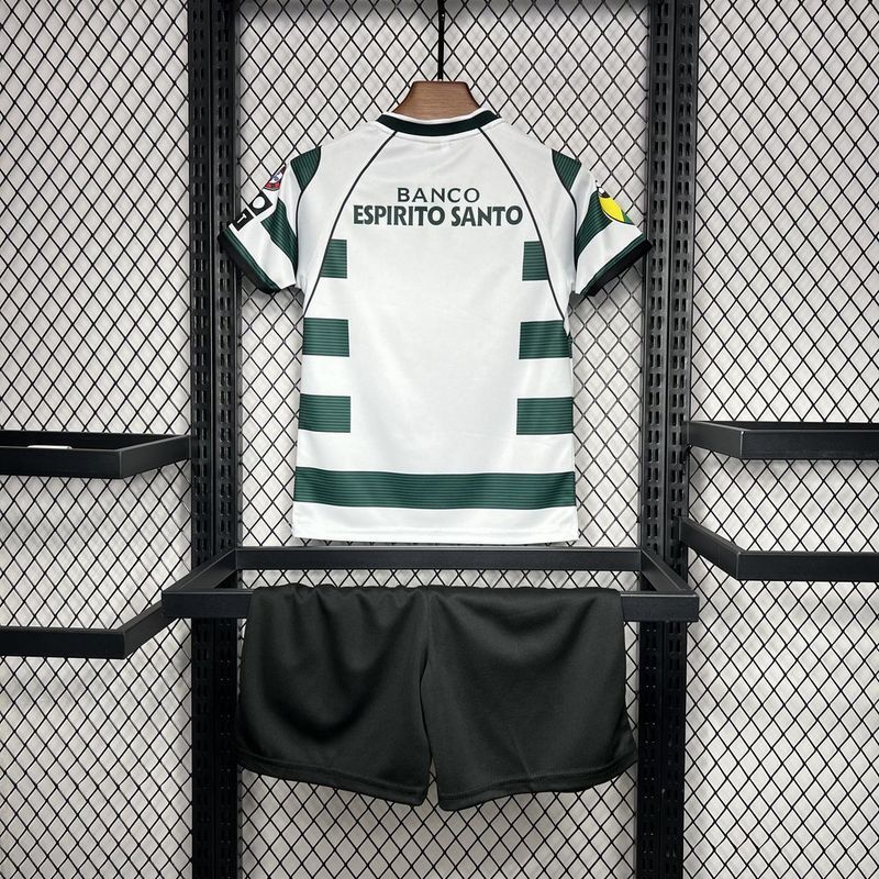 Sporting CP Retro Soccer Jersey Home Kids Kit Jersey+Shorts 2001/03 - Image 2