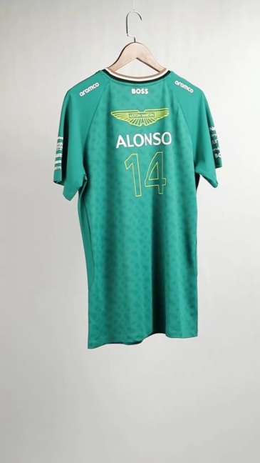 Aston Martin Aramco Cognizant F1 Racing Team Fernando Alonso Driver T-Shirt 2024 - Image 5