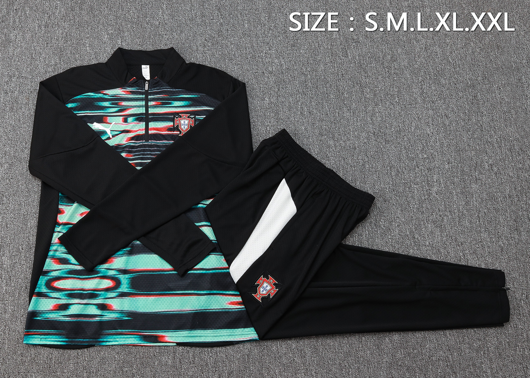 Portugal Training Kit (Sweatshirt+Pants) Black 2025 - Image 2