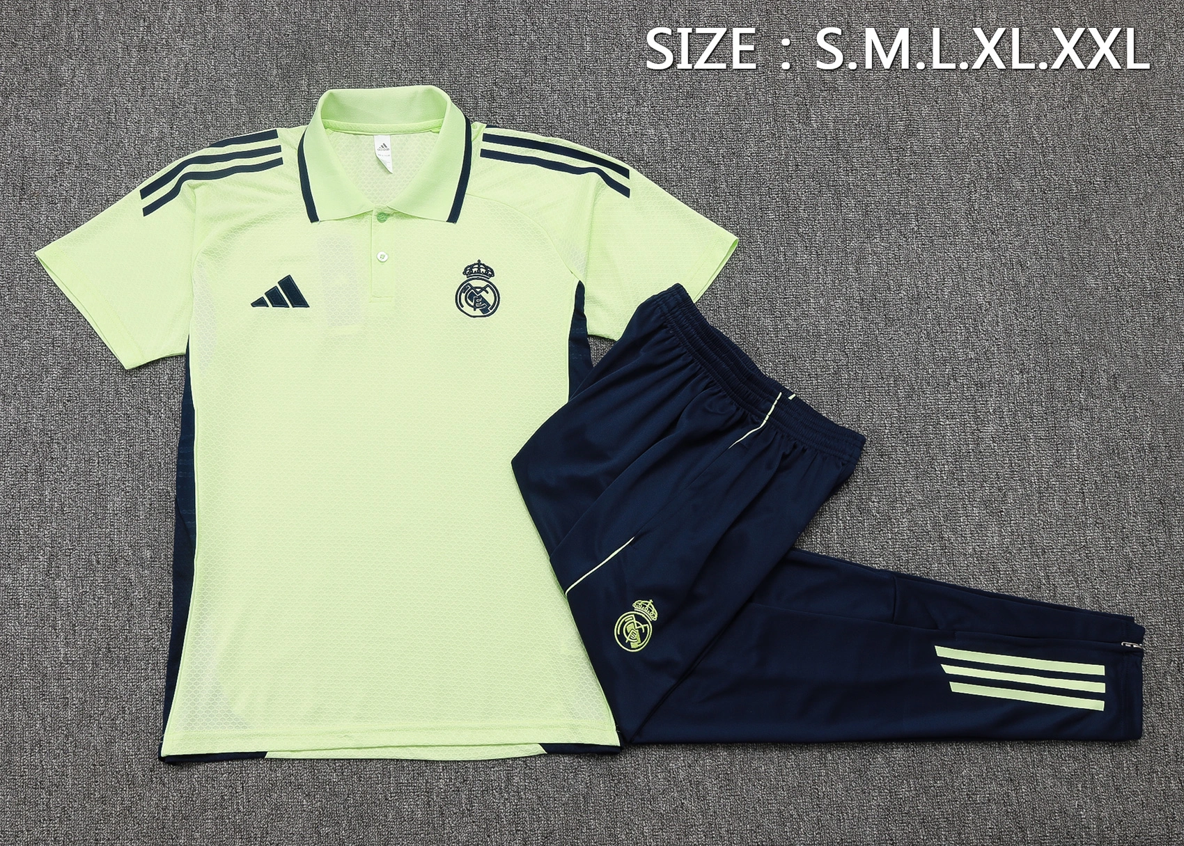 Real Madrid Training Kit (Polo+Pants) Green 2025/26 - Image 2