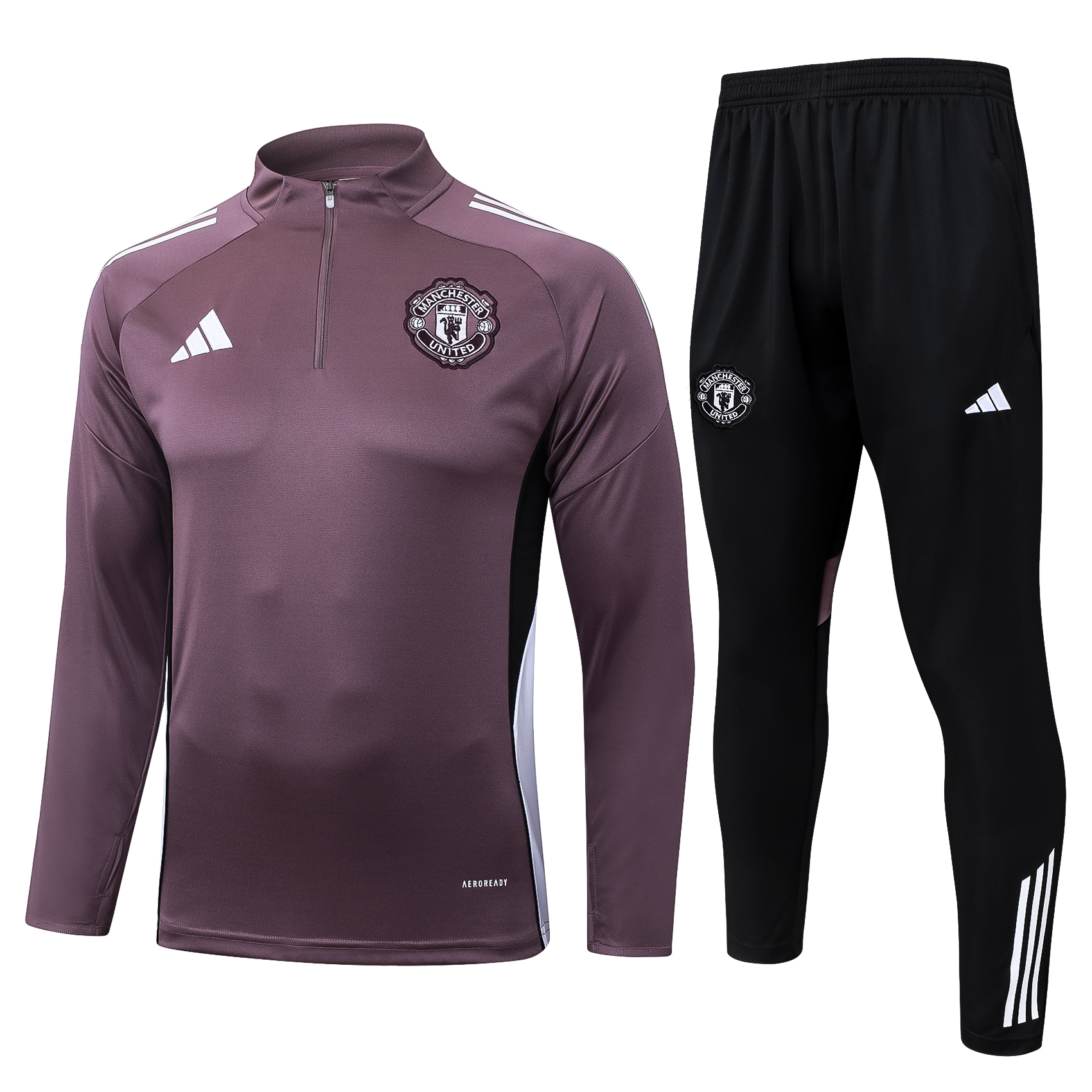 Manchester United Training Kit (Sweatshirt+Pants) Grayish Purple 2025/26