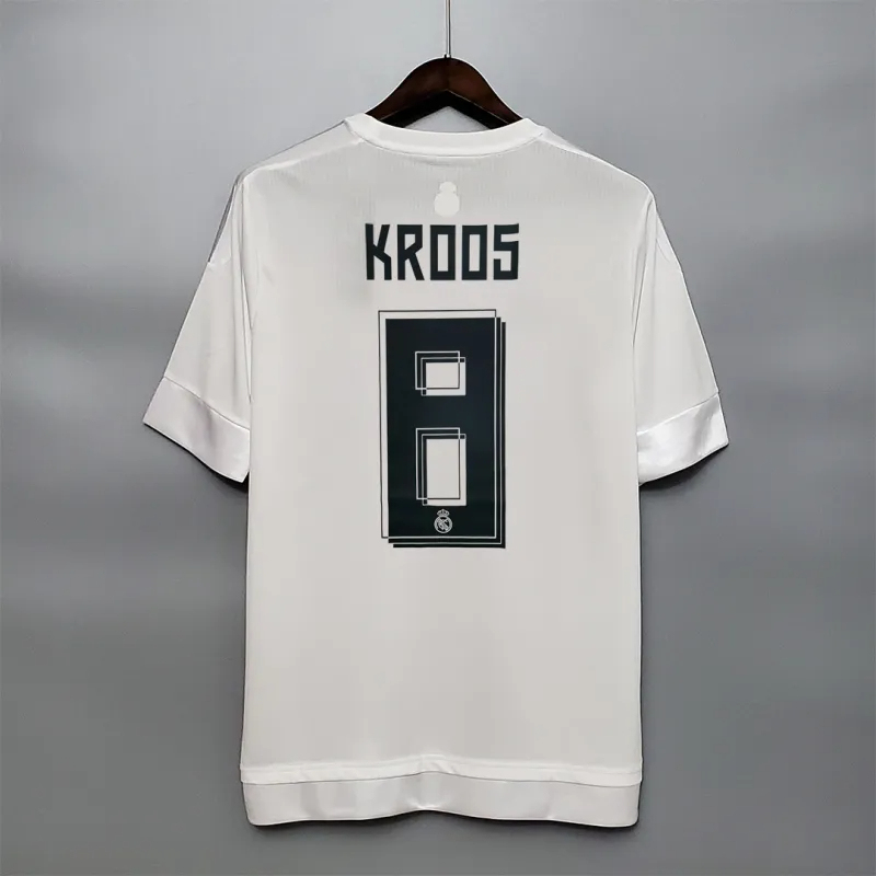 Real Madrid Retro Jersey Home Custom Soccer Shirt 2015/16 - Image 4