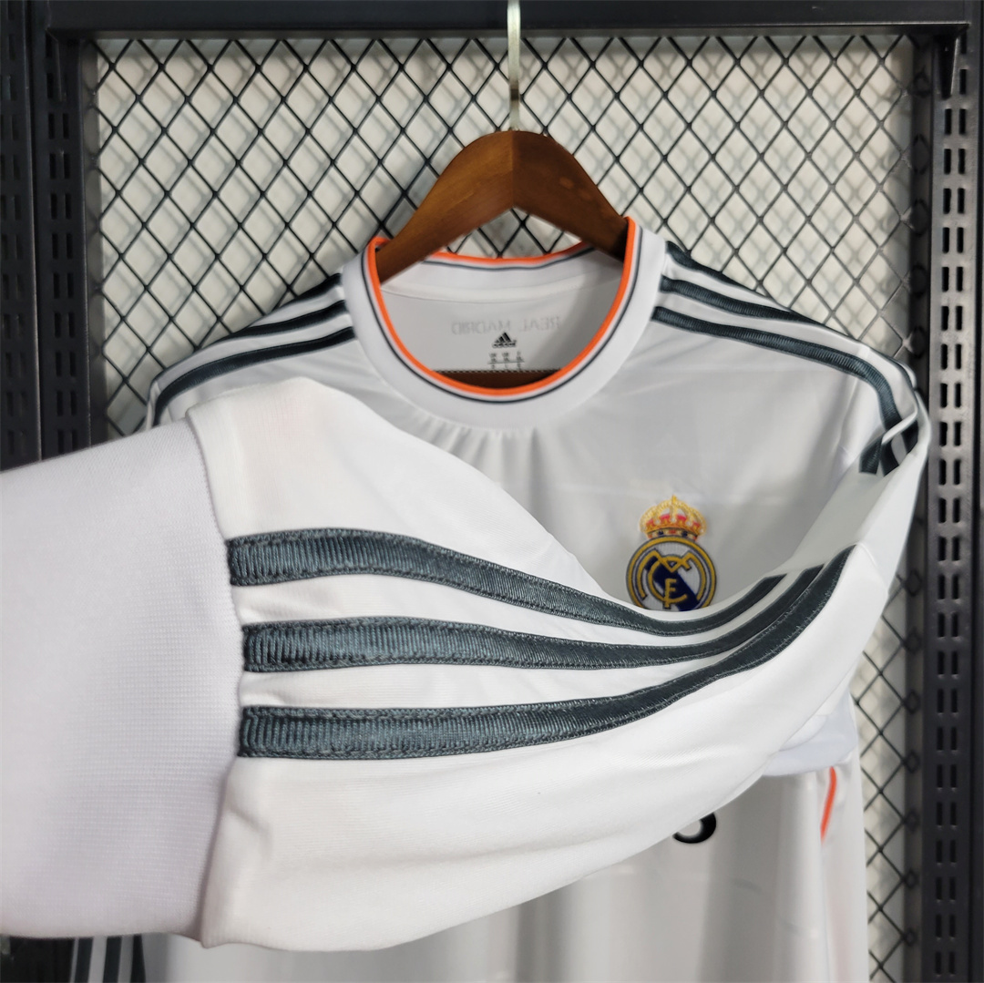 Real Madrid Retro Jersey Home Custom Long Sleeve Soccer Shirt 2013/14 - Image 3