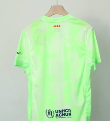 Alternative view of Soccer Jersey Barcelona Third Away Shirt 2024/25 Spotify Logo Without Text