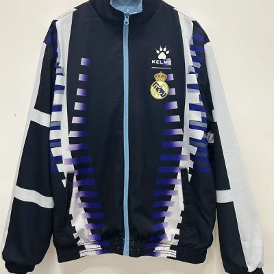 Real Madrid Retro Reversible Double-Sides Windbreaker Jacket White 1997-98