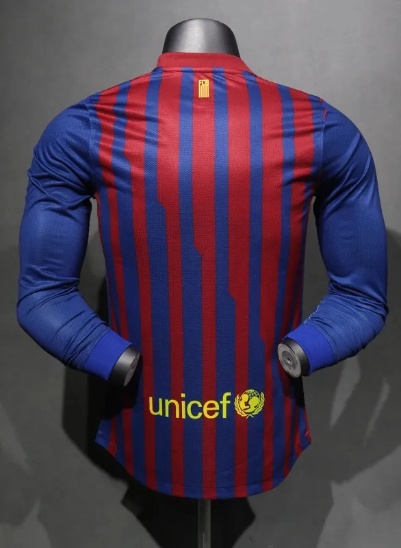 Barcelona Retro Jersey Home Long Sleeve Soccer Shirt 2011-12 - Image 2