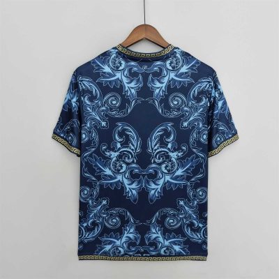 Alternative view of Italy Soccer Jersey x Versace Blue Special Edition Custom Shirt 2022