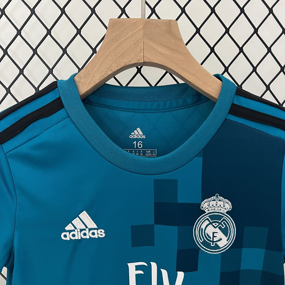 Real Madrid Retro Jersey Third Away Kids Kit Jersey+Shorts 2017/18 - Image 2