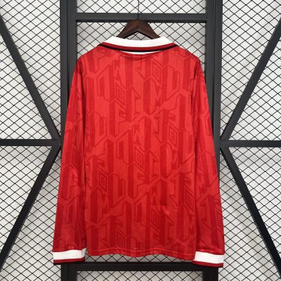 Alternative view of Manchester United Retro Home Long Sleeve Football Jersey Shirt 1992/94
